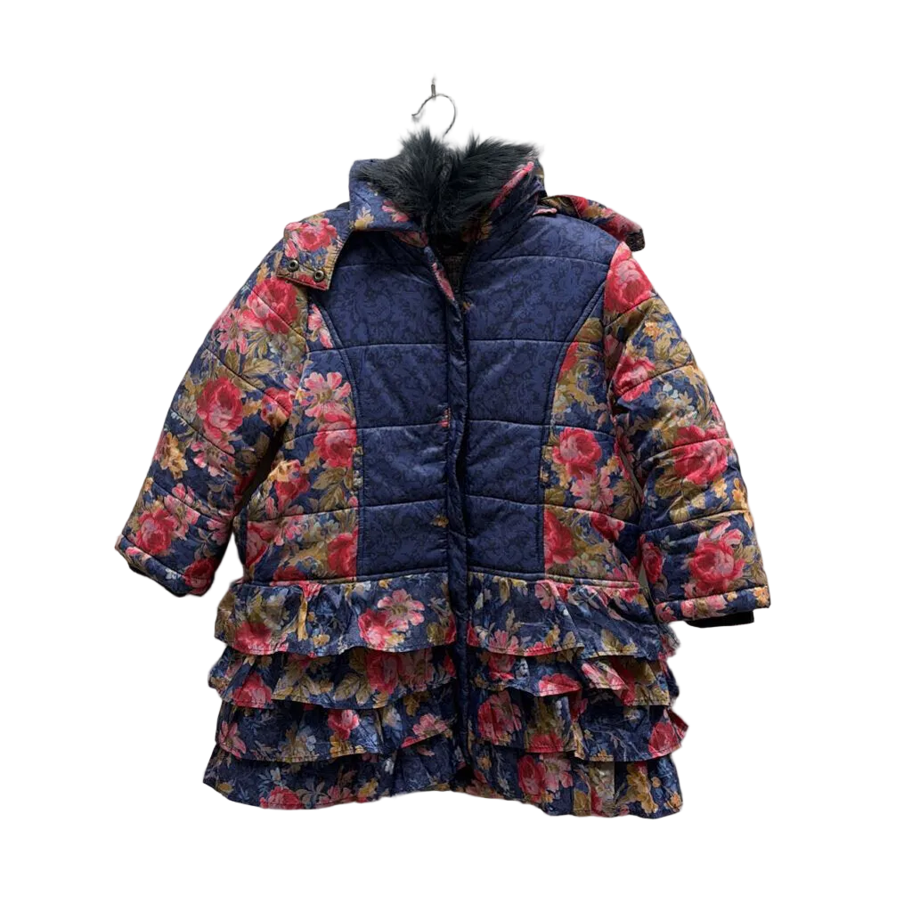 Skirted Puffer Jacket/ Ruffles/ Floral