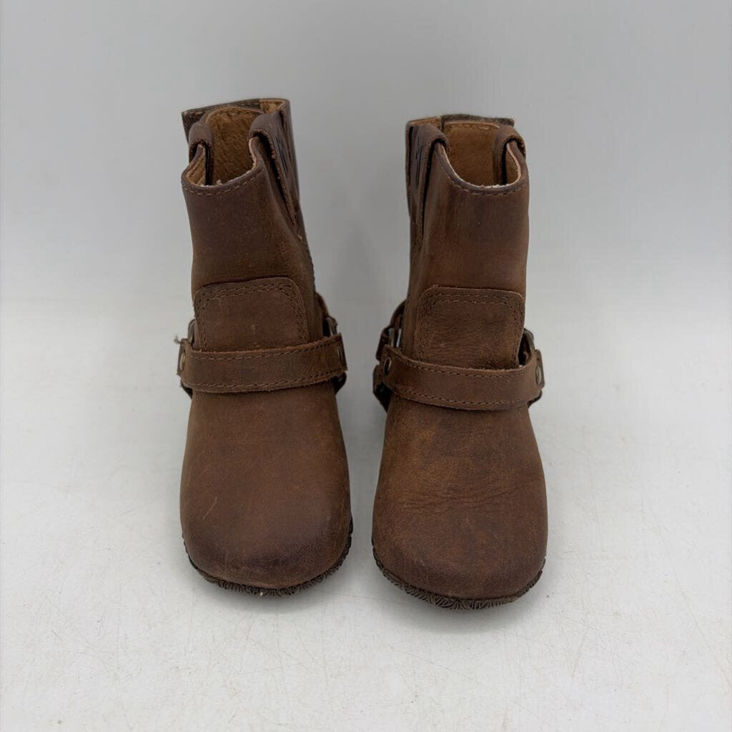 Brown Leather Harness Booties