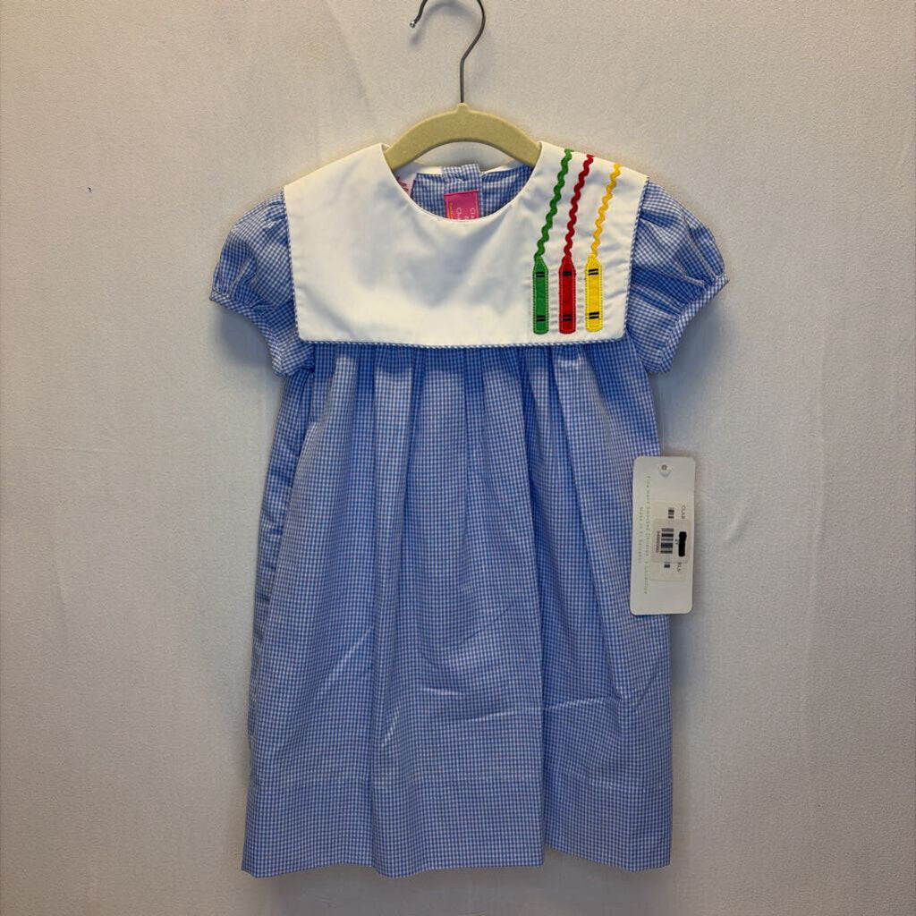 SS Smocked Dress/ Crayons
