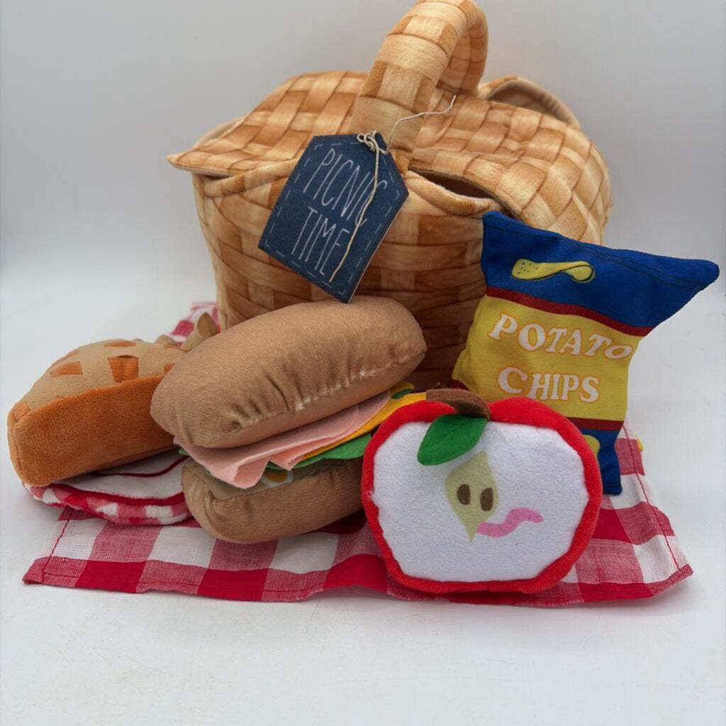 Plush Picnic Basket Set
