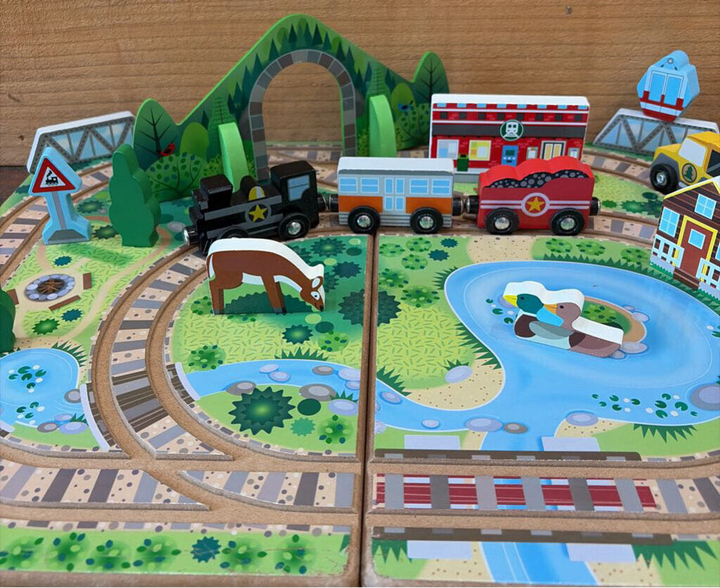 Take-A-Long Wooden Railroad Set