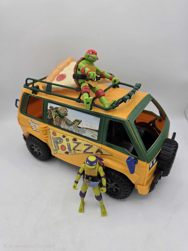 TMNT Pizza Delivery Van & 2 Turtles