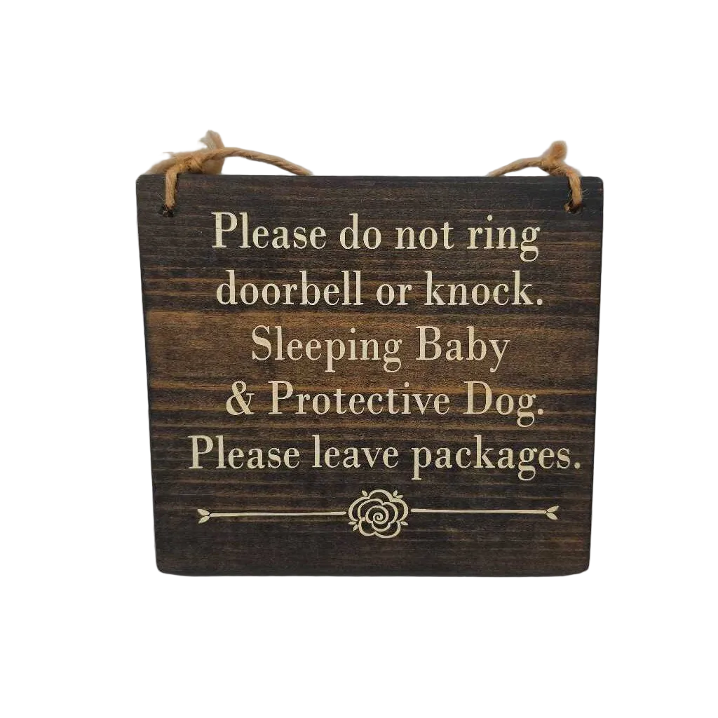 Wood Sleeping Baby Sign