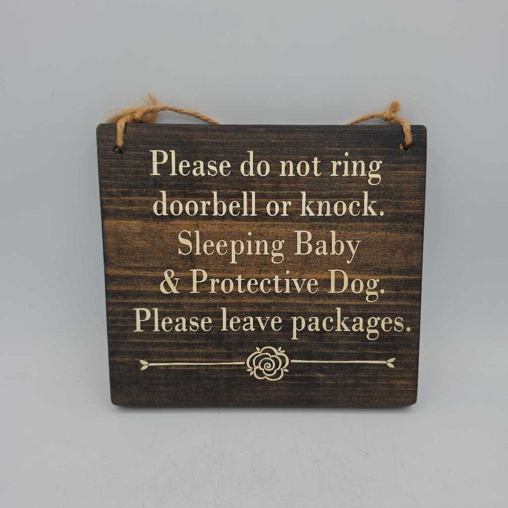 Wood Sleeping Baby Sign