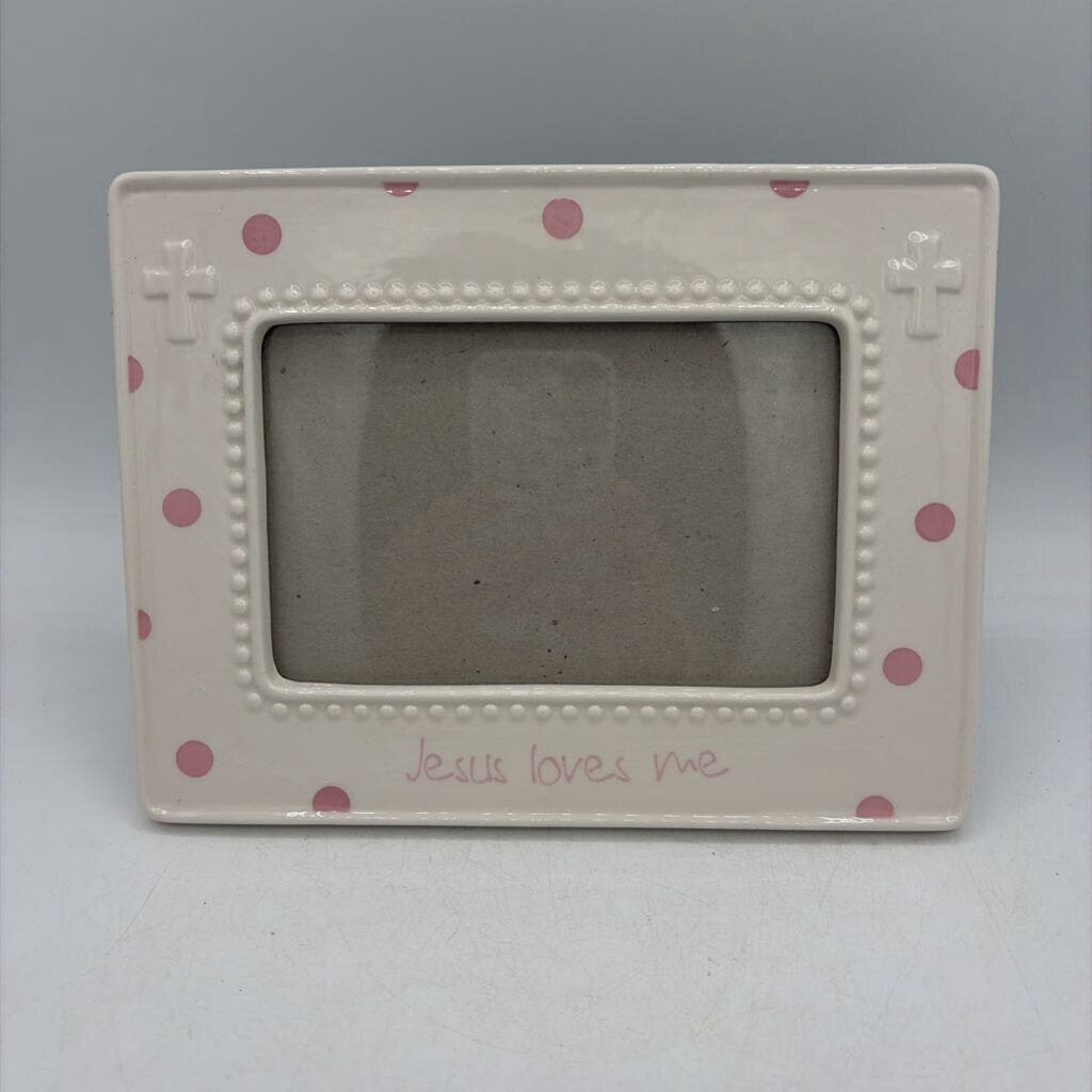 Jesus Loves Me Ceramic Frame