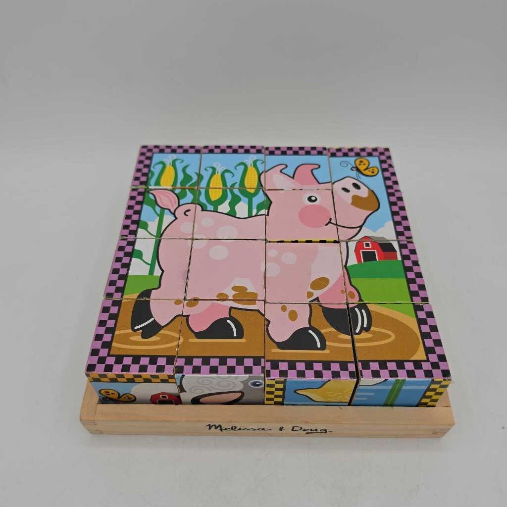 Farm Wooden Cube Puzzle