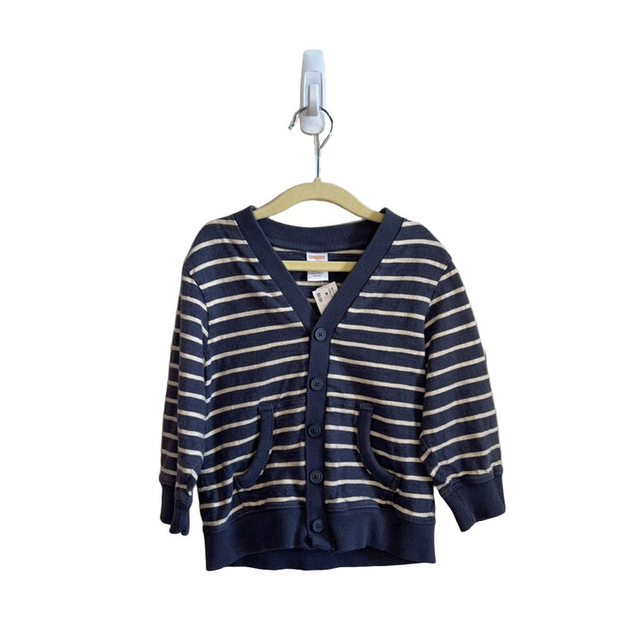 Button Front Sweater Stripes