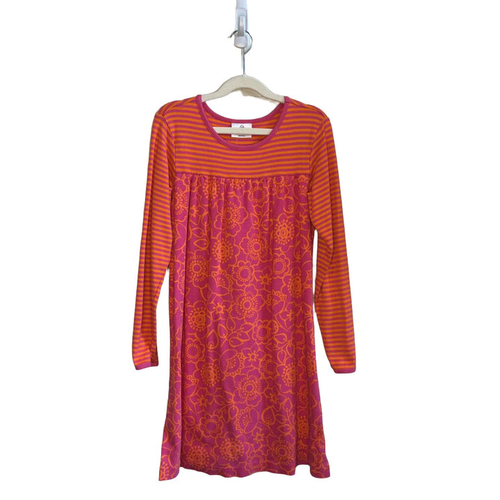 LS Striped Dress - Floral Design
