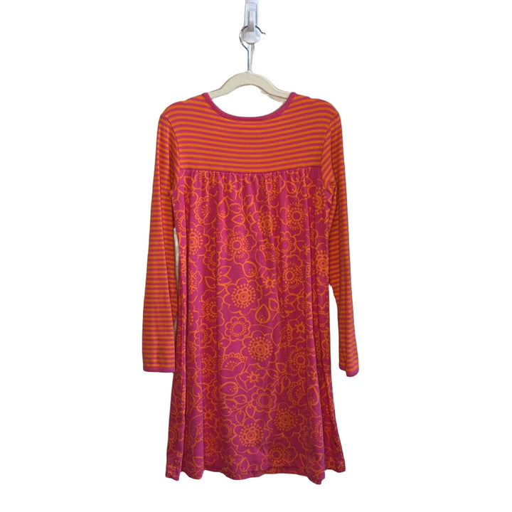 LS Striped Dress - Floral Design