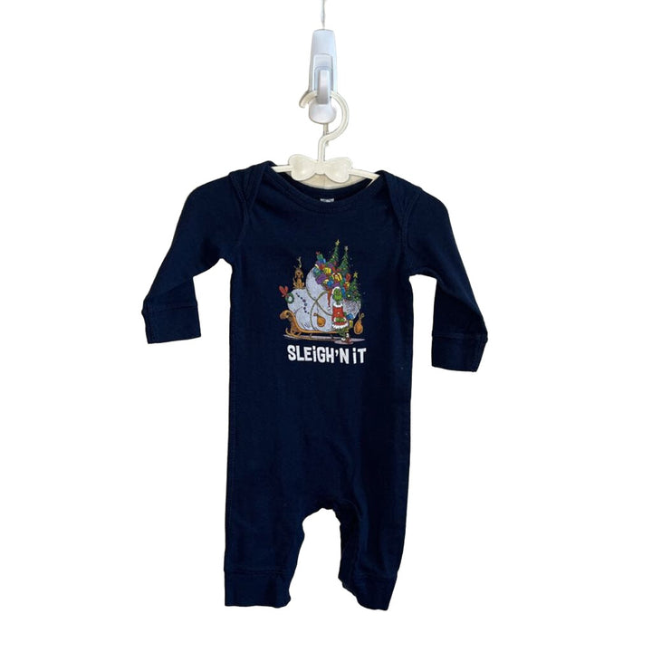 Footless Onesie - Grinch Christmas