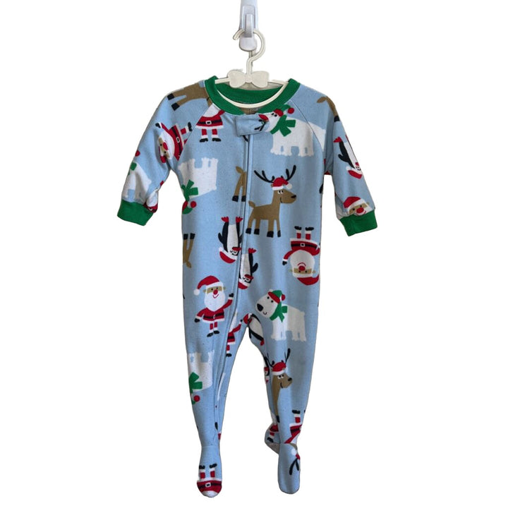 Fleece Footed Christmas Onesie PJs