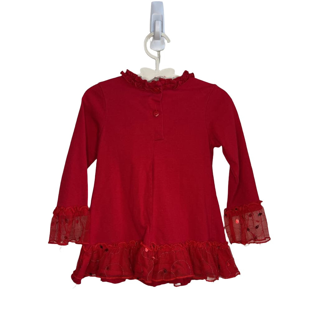 Christmas Dress w/Reindeer Applique