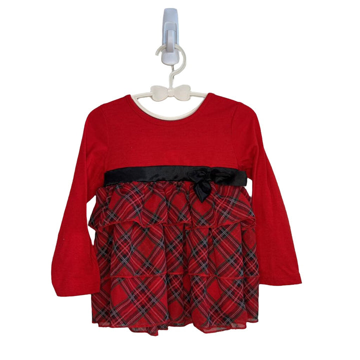 Christmas Dress w/Tartan Plaid Skirt