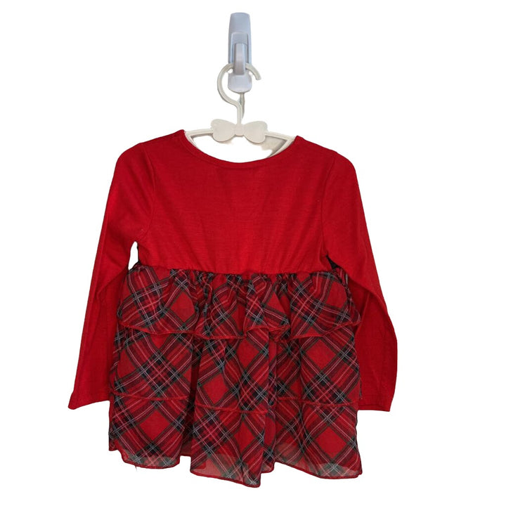 Christmas Dress w/Tartan Plaid Skirt