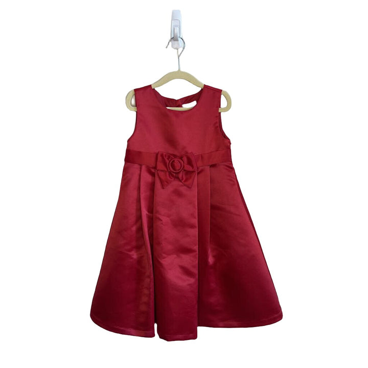 Christmas Satin Dress w/Bow