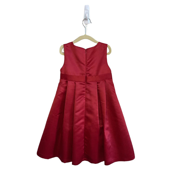 Christmas Satin Dress w/Bow