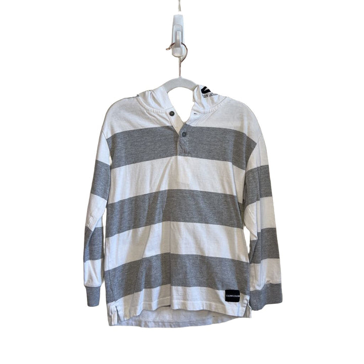 LS Hooded Polo - Stripe