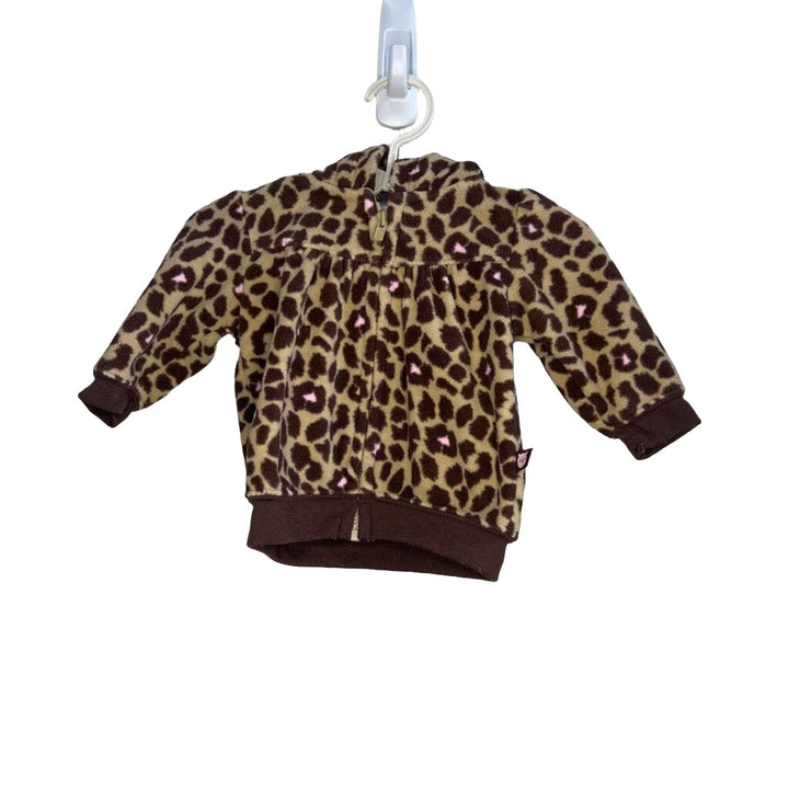 Fleece Hooded Top - Leopard