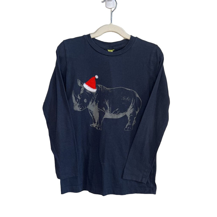 LS T-Shirt - Rhinoceros w/Santa Hat