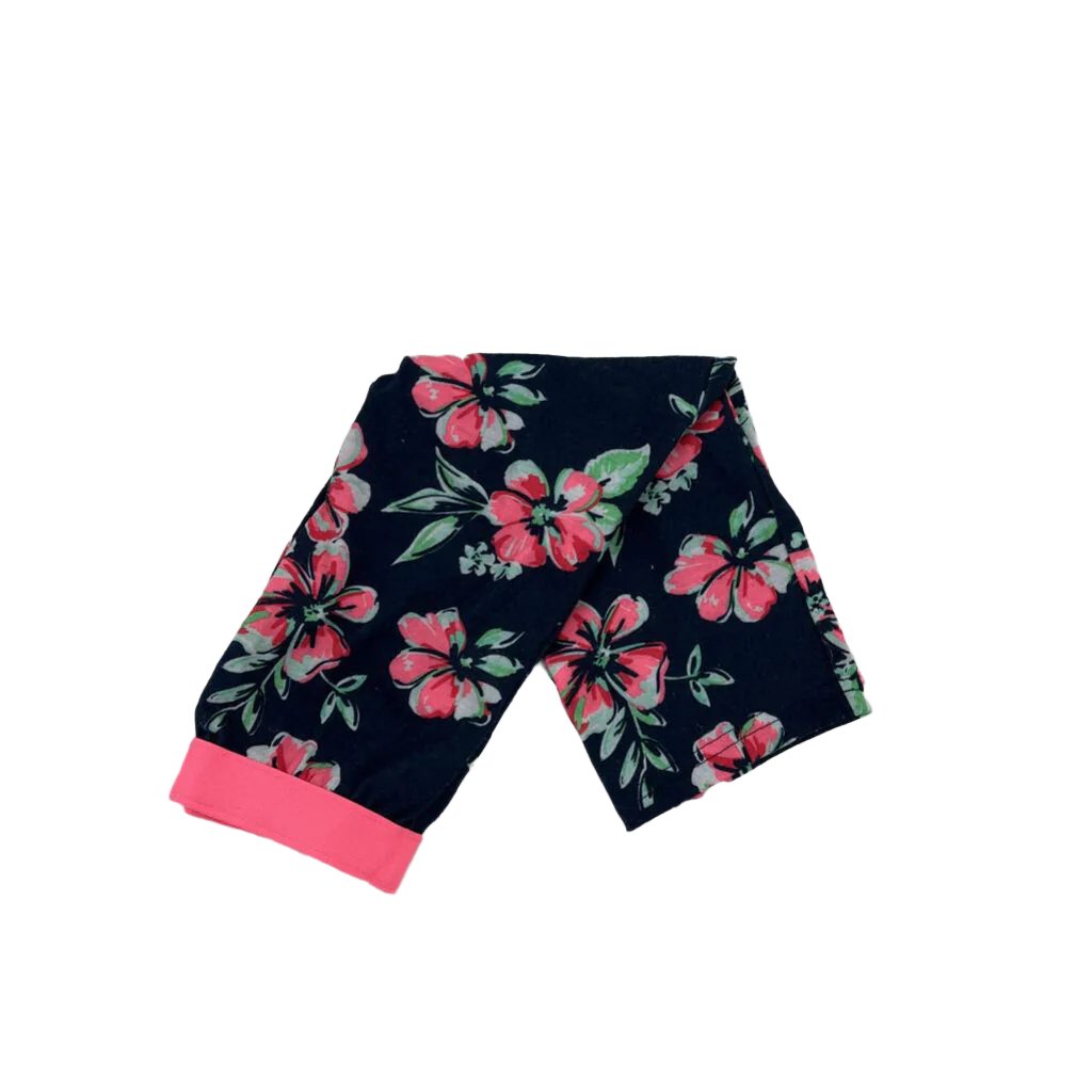 Pants - Flowers, Pink Wasteband