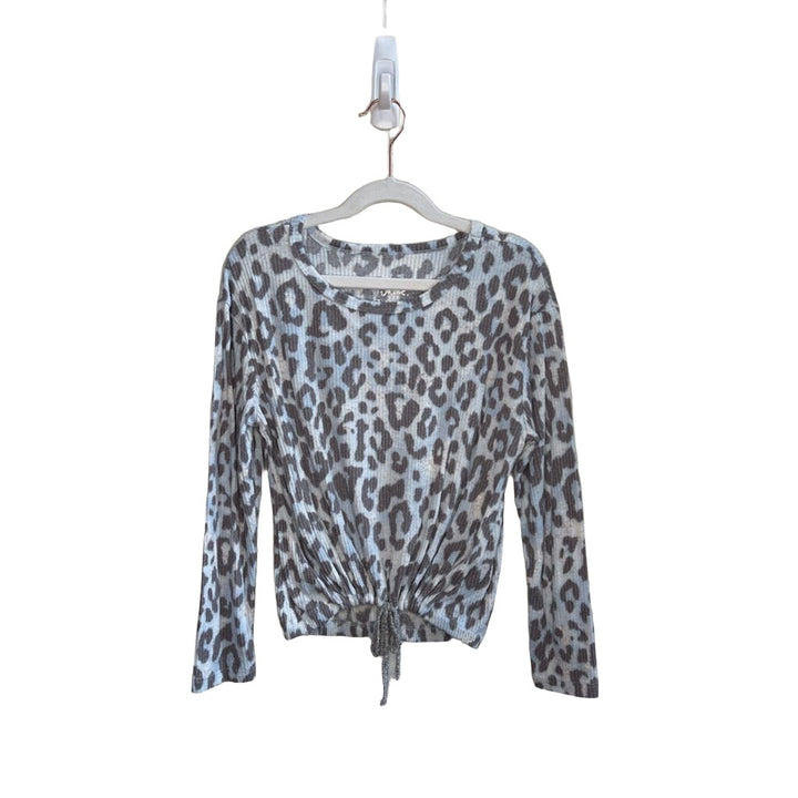 LS Shirt - Leopard Print, Tie Waist