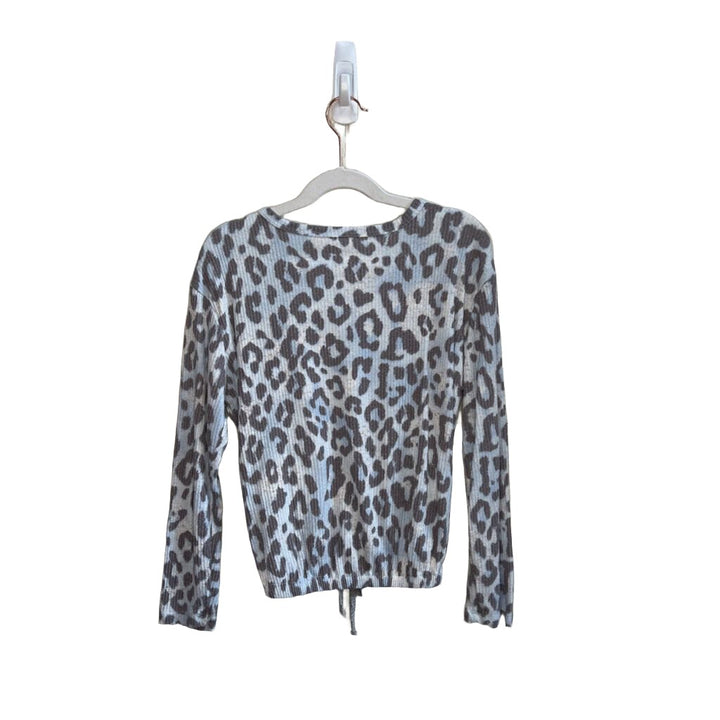 LS Shirt - Leopard Print, Tie Waist