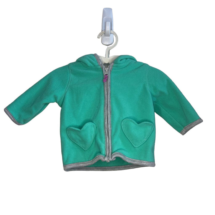 Zip-up Fleece Hoodie - Heart Pockets