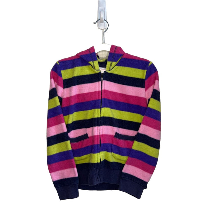 Fleece Zip Front Jacket - Stripes