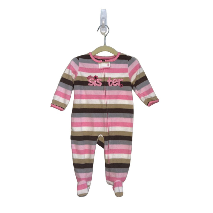 Fleece Footed Onesie - Little Sister