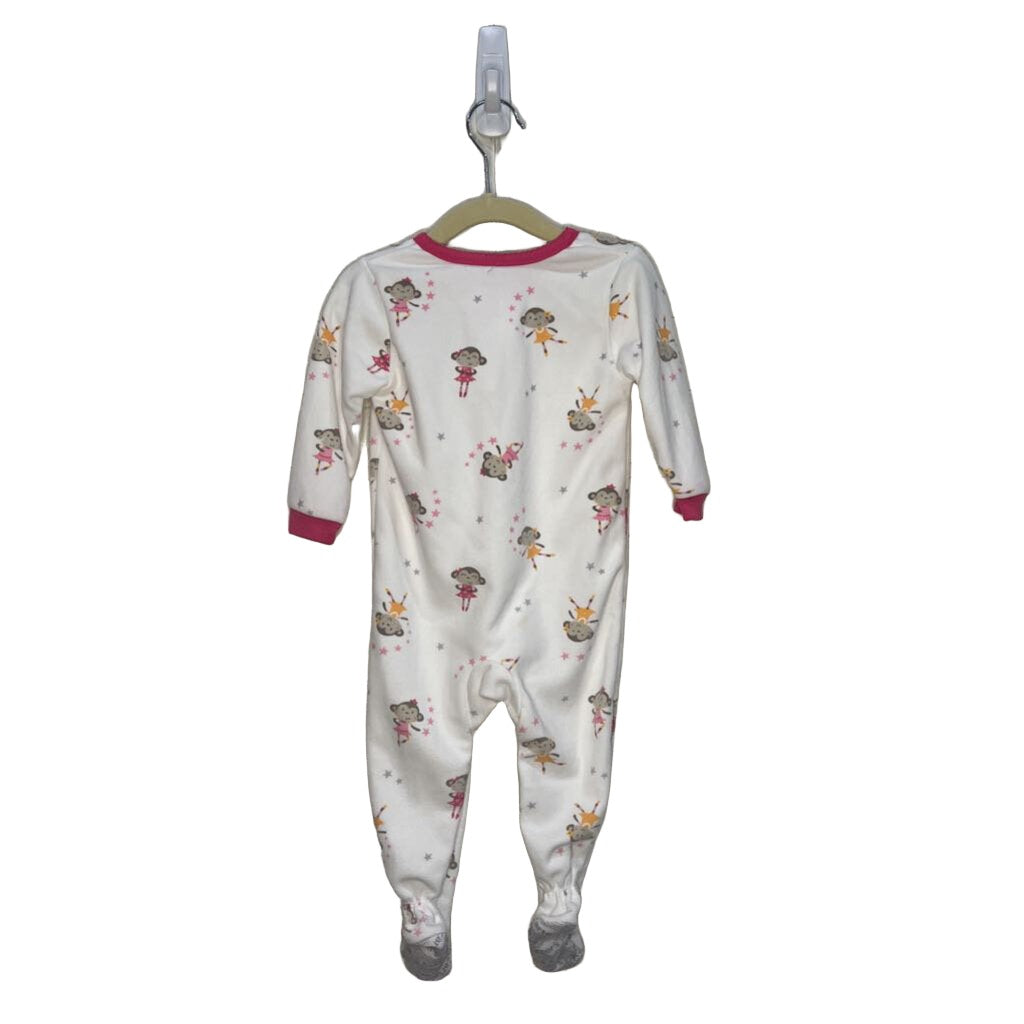 Fleece Footed Onesie - Ballet Monkey