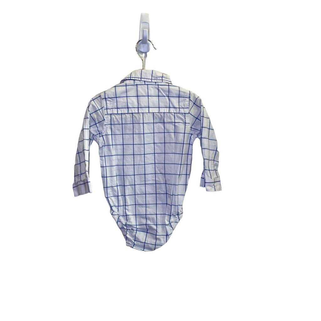 Plaid Collared Button-down Onesie