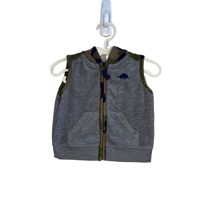 Hooded Zip-up Vest - Camo