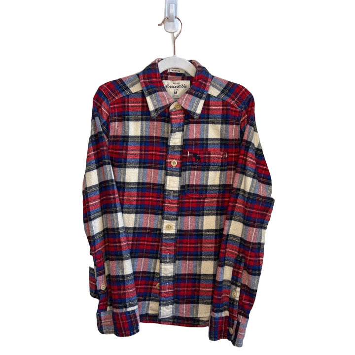 Button-down Collared Plaid Shirt