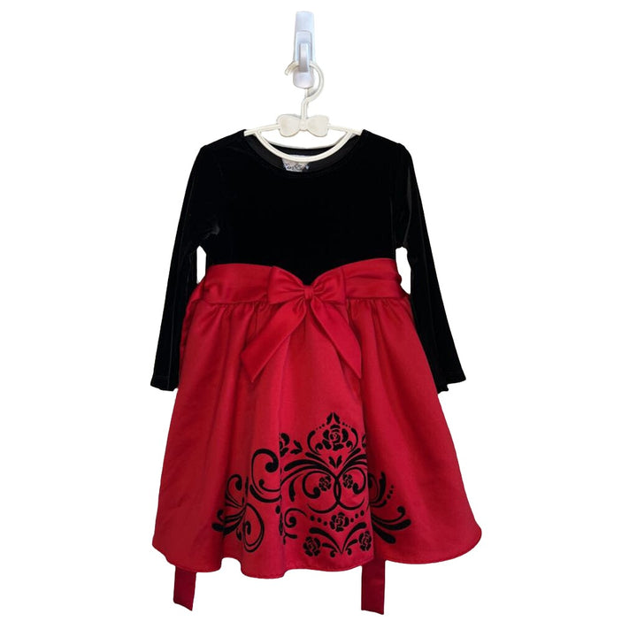 LS Velvet Top Dress / Empire Waist with Bow