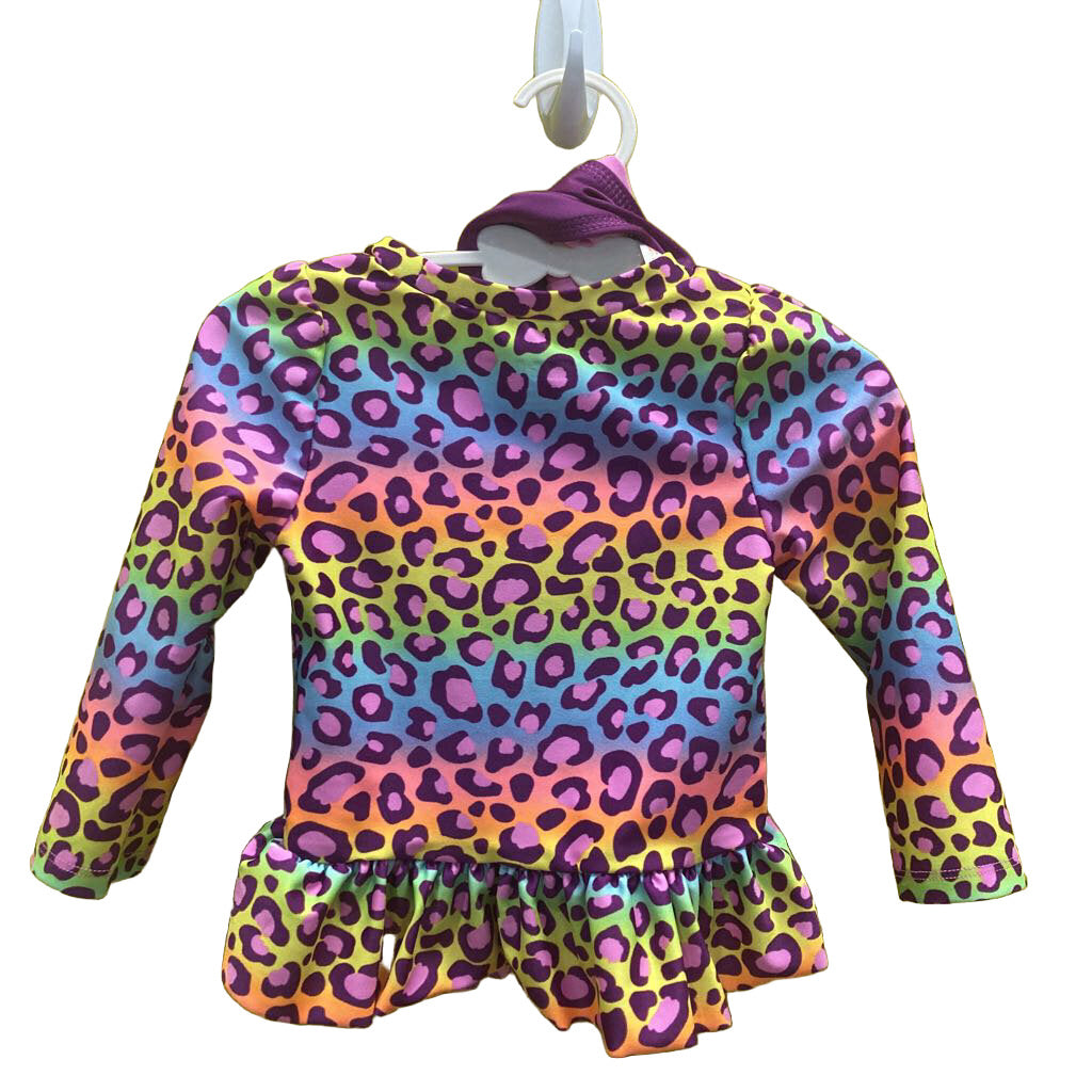 LS Two Pc Bathing Suit / Leopard Print