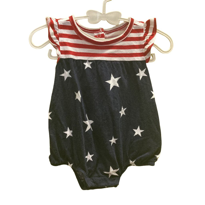 Ruffle Sleeves Romper / Stars & Stripes