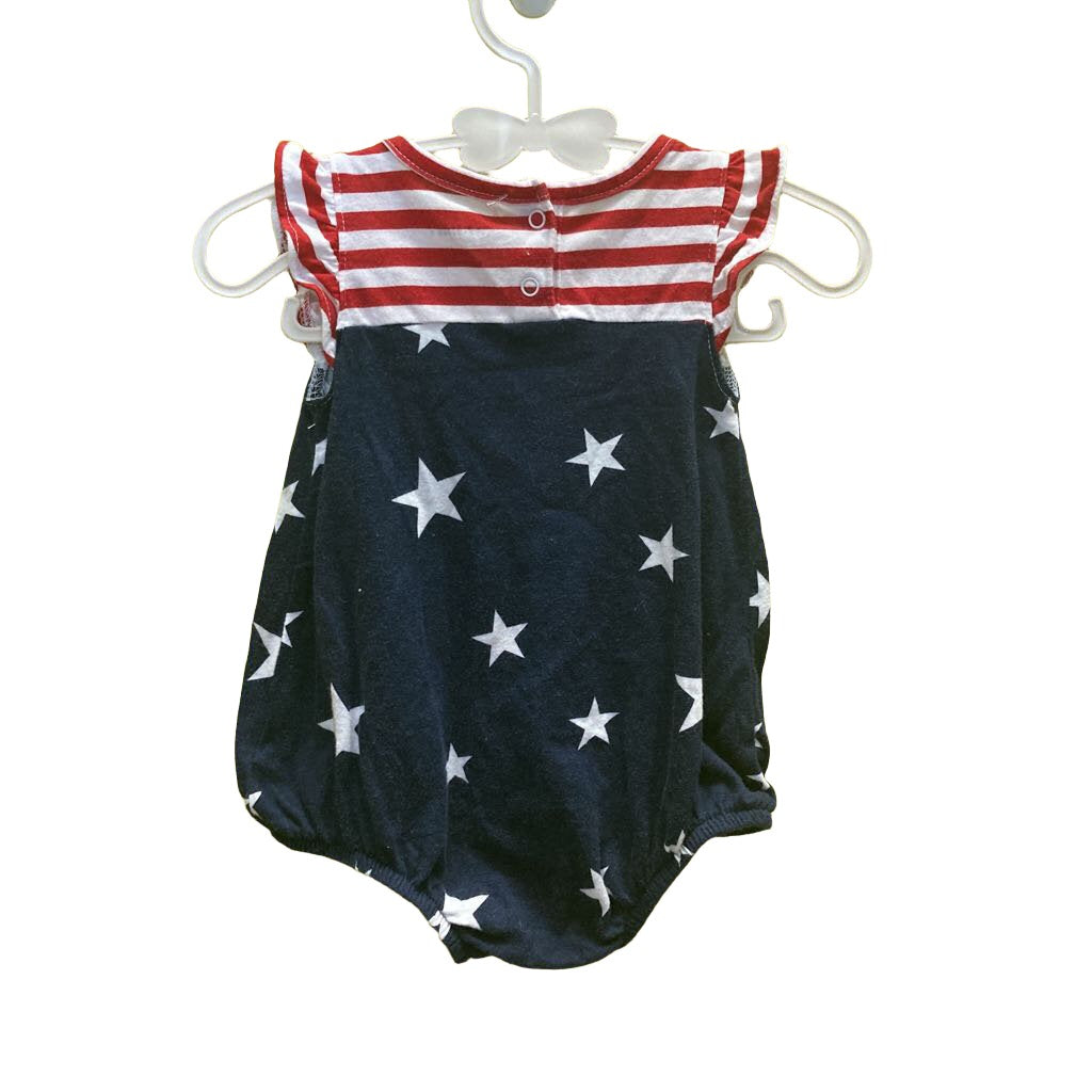 Ruffle Sleeves Romper / Stars & Stripes