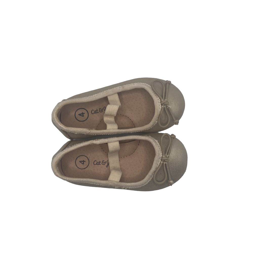 Slip-On Flats w/Bow, Elastic Band