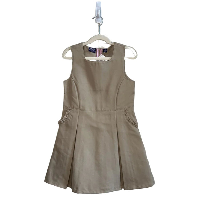 Sleeveless Khaki Pleated Dress