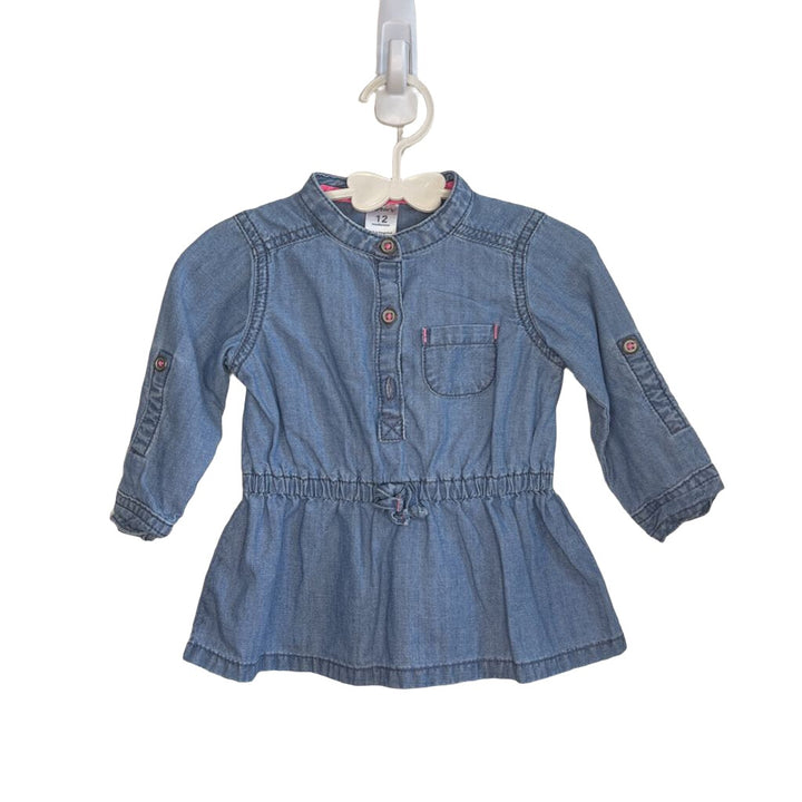 LS Denim Cinch Waist Shirt