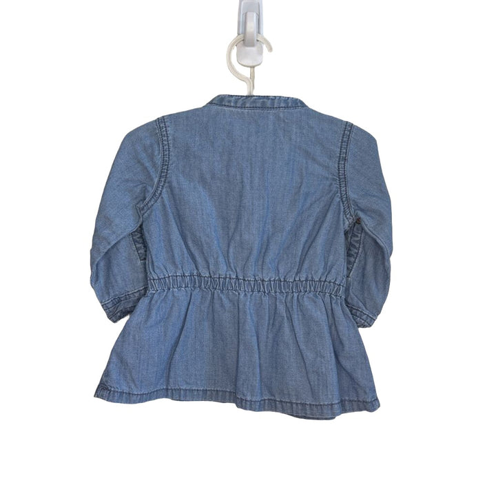 LS Denim Cinch Waist Shirt