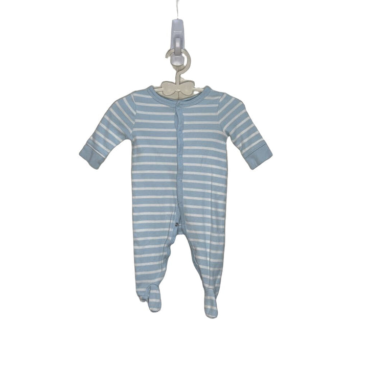 LS Footed Striped Onesie