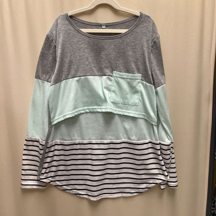 SS Striped Shirt / Buttons Down Side