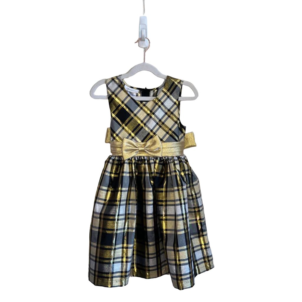 Sleeveless Checkered Dress / Shimmery