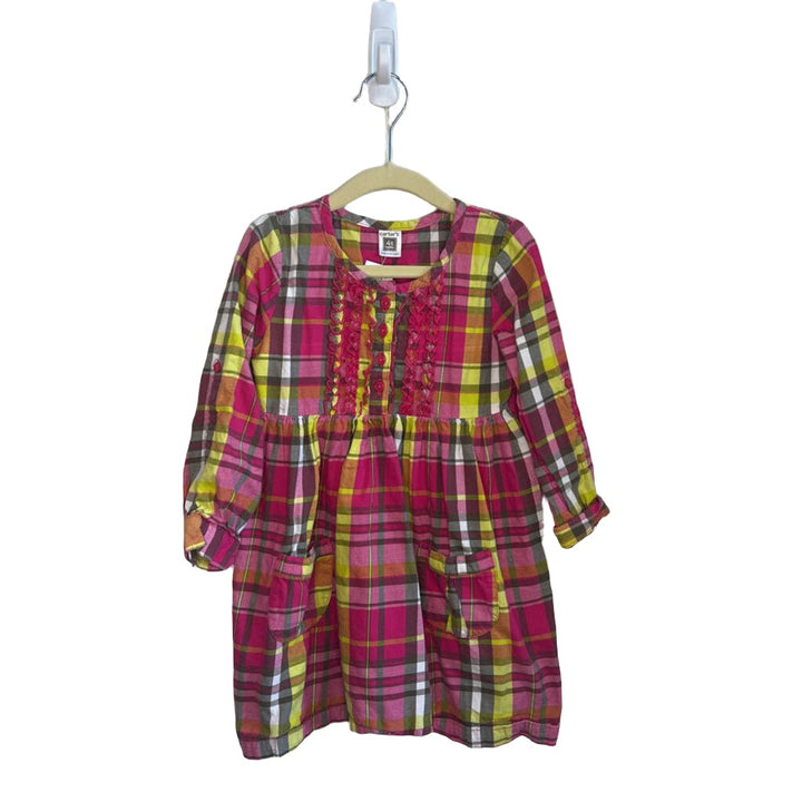 LS Checkered Dress / Ruffle Chest