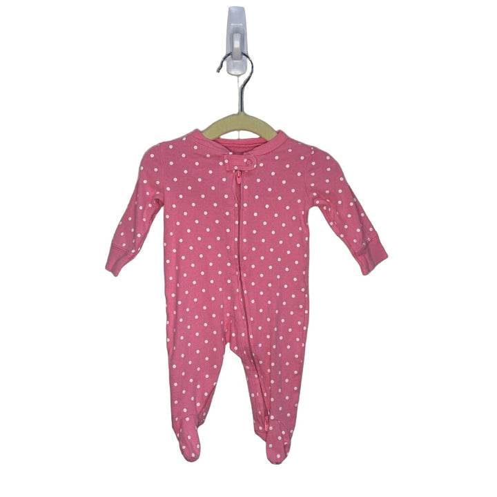 LS Footed Onesie / Dots