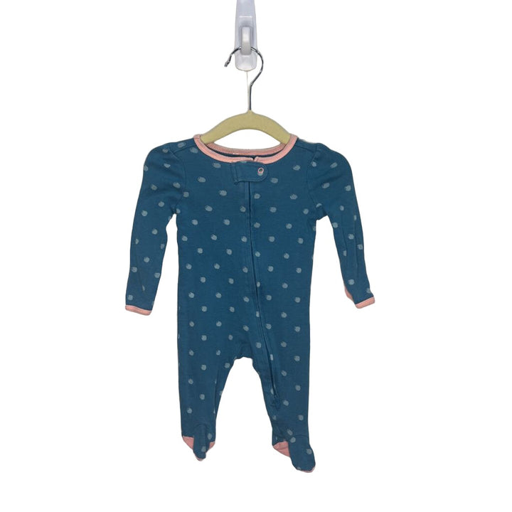 LS Footed Onesie / Dots