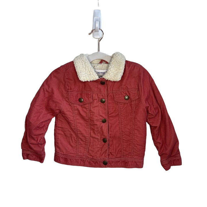 Snap Button Fleece Lined Corduroy Jacket