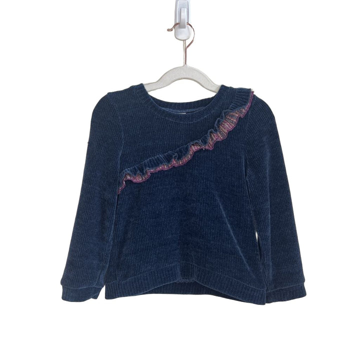 LS Ruffle Decor Sweater