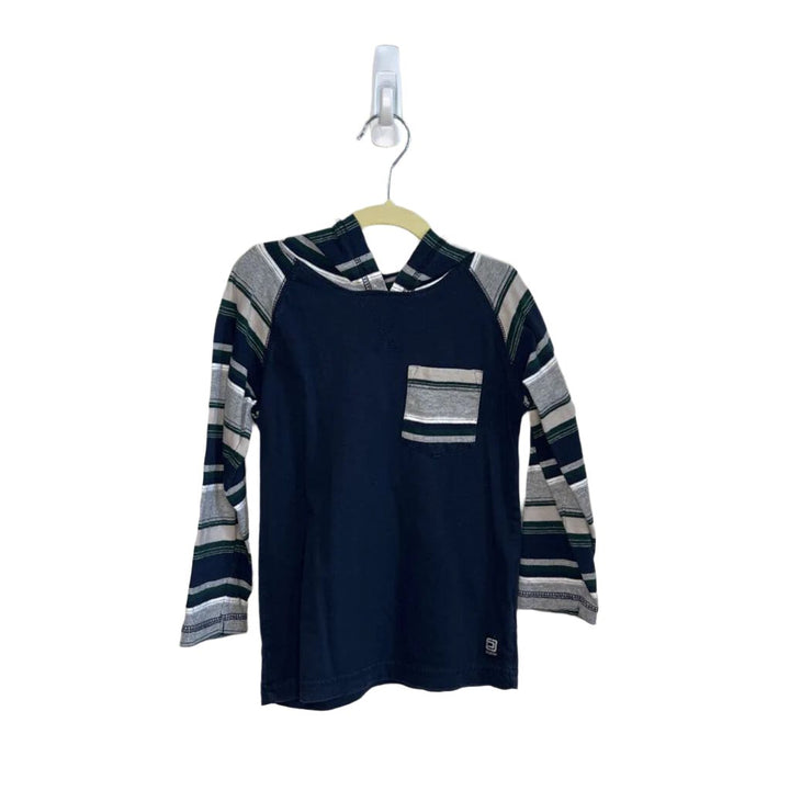 LS Hooded Striped Shirt